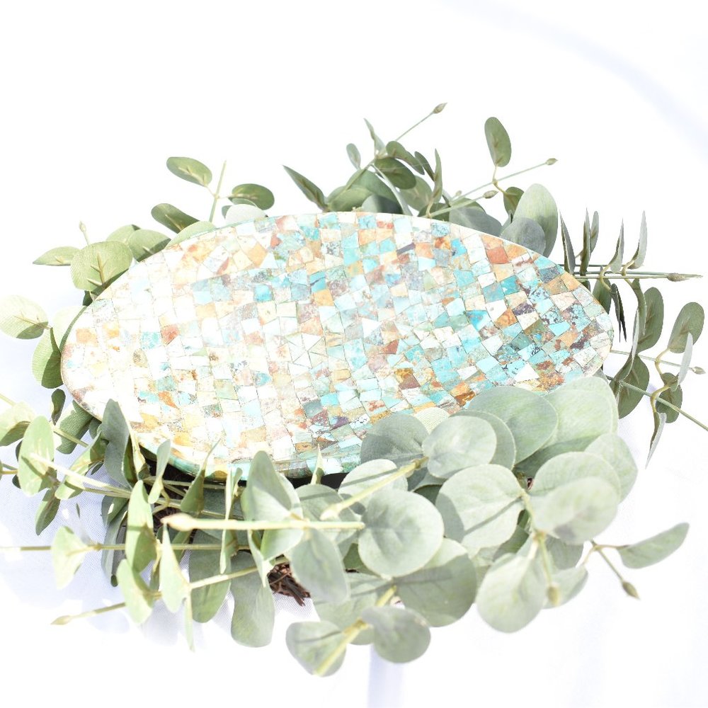 Jay King Green Turquoise Inlay Shell Bowl